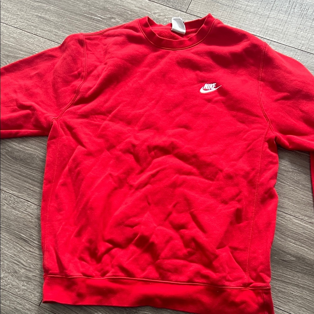 Nike Men's Red Crewneck Sweater
